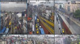 Cámaras de seguridad del ECU911 registraron el tráfico pesado en Quito.