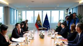 Noboa abordó la exención de la visa Schengen para ecuatorianos en su viaje a Europa, en enero de 2026.