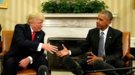 El presidente de Estados Unidos, Barack Obama, se reúne con el presidente electo Donald Trump en la Oficina Oval de la Casa Blanca en Washington. 10 de noviembre de 2016