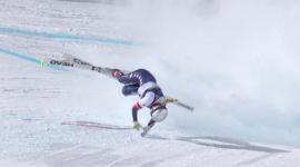 This handout video grab from IOC/OBS shows US Lindsey Vonn crashing during the women's downhill event at the Milano Cortina 2026 Winter Olympic Games in Cortina dAmpezzo on February 8, 2026. (Photo by Handout / various sources / AFP) / RESTRICTED TO EDITORIAL USE - MANDATORY CREDIT "AFP PHOTO / IOC-OBS " - HANDOUT - NO MARKETING NO ADVERTISING CAMPAIGNS - DISTRIBUTED AS A SERVICE TO CLIENTS