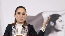 La presidenta de México, Claudia Sheinbaum, habla en una rueda de prensa este miércoles, en el Palacio Nacional de Ciudad de México (México).