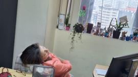 Funcionaria de la Prefectura de Píchincha captada "durmiendo" en su oficina