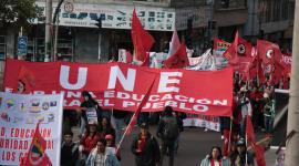 13 de marzo del 2026 Organizaciones sociales y trabajadores realizaron una marcha en contra de las medidas del gobierno de Daniel Noboa.