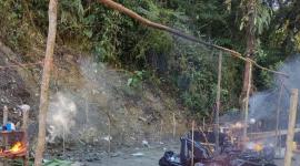Militares destruyeron campamentos de minería ilegal en Morona Santiago.