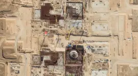 Una imagen satelital muestra los nuevos reactores en construcción en el sitio de Bushehr en Irán, según esta imagen distribuida el 1 de enero de 2025.