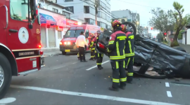 Dos vehículos chocaron aparatosamente en el sector de Las Casas.