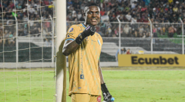 David Cabezas en un partido de El Nacional en la temporada 2024,