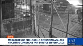 Moradores de Chillogallo denuncian asaltos violentos cometidos por sujetos que se movilizan en autos. LA Policía anunció que reforzará el patrullaje. Un reportaje de Gustavo Jaramillo