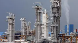 Vista panorámica de la petroquímica de Pars Sur, el mayor yacimiento de gas del mundo.