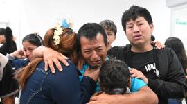 Arribo al Aeropuerto Internacional Eloy Alfaro de Manta, de los 18 pescadores manabitas de la embarcación “Don Maca”, quienes fueron rescatados en aguas internacionales.