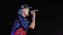 Cantante colombiano de género urbano Blessd, durante un concierto en el Parque Simón Bolívar, en Bogotá.