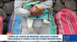 Siete menores fueron trasladados de urgencia desde Morona Santiago al Hospital Vicente Corral Moscoso en Cuenca con afecciones respiratorias. Un reportaje de Iván Rodríguez