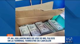 El dinero falso fue detectado en la Terminal Terrestre de Carcelén. El paquete provenía de Carchi y su destino final era la capital. Un reportaje de Nathalie Jiménez