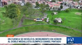Cuenca rinde tributo al medallista olímpico con una escultura en el Parque Miraflores. La obra reconoce la disciplina y el orgullo que el marchista da al deporte del país. Un reportaje de Iván Rodríguez