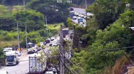 Debido al siniestro de tránsito en Cerecita, vía a la Costa, se registra congestión vehicular en el sector.