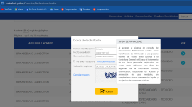 Captura del mensaje que aparece cuando se intenta consultar información pública en la página web de la Contraloría.