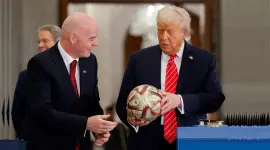 Gianni Infantino en encuentro con Donald Trump
