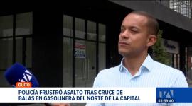 Un policía se enfrentó a delincuentes armados la madrugada del domingo en el norte de Quito, la rápida reacción evitó el robo a la gasolinera. Un reportaje de Juan Miguel Rodríguez