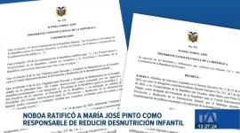 Vía decreto, Noboa confirmó que la vicepresidenta será la responsable del programa nacional de nutrición tras los ajustes en el gabinete de salud. Un reportaje de Astrid Singre