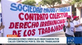 El centro de Guayaquil fue el escenario de una marcha pacífica donde trabajadores pidieron de forma unánime la mejora en las condiciones laborales. Un reportaje de Ricardo Cruzatty
