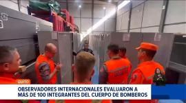 Observadores de Francia y Reino Unido evalúan el desempeño de 100 bomberos en maniobras de búsqueda y rescate. Un reportaje de Juan Miguel Rodríguez