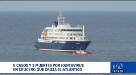 Se confirman cinco casos positivos de Hantavirus en un crucero que se dirige a Islas Canarias, tras reportarse ocho casos sospechosos inicialmente.