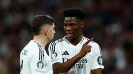 Valverde y Tchouaméni, en un partido con el Real Madrid.