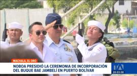La nueva embarcación multipropósito reforzará la vigilancia frente al contrabando de combustible y actividades ilícitas en el mar ecuatoriano; el presidente Daniel Noboa participó en la entrega oficial de la unidad.