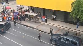 Imagen de la escena del triple crimen en las calles Ayacucho y Pedro Pablo Gómez, centro de Guayaquil, el 10 de mayo de 2026.