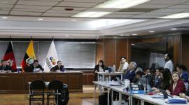 Segundo día de audiencia de juicio del expresidente Lenin Moreno, y otros procesados más en el caso Sinohydro, en la Corte Nacional de Justicia.