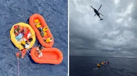 Las 11 personas a bordo de la aeronave estuvieron en una balsa salvavidas durante horas.