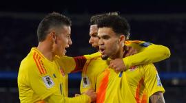 Luis Diaz y James Rodríguez jugadores de Colombia.