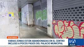 Ciudadanos y comerciantes cuestionan el deterioro de varios portales y calles céntricas a escasos metros del Palacio Municipal de Guayaquil. Un reportaje de Jazmín Solís