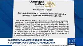 La Secretaría General de la CAN revisará las impugnaciones interpuestas por ambos gobiernos por el conflicto arancelario. Un reportaje de Karen Haro