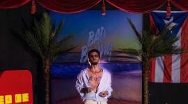 Una figura de cera de Bad Bunny se exhibe en el museo de Madrid.