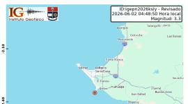 Un sismo se registró la mañana de este martes 1 de junio de 2026 en Santa Elena.