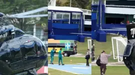 Neymar y otros seleccionados arriban en helicóptero a Brasil