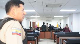 Audiencia del caso del alcalde de Esmeraldas, Vicko Villacis, se desarrolla en el Complejo Judicial Norte.