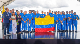 La Selección de Colombia con el presidente Gustavo Petro