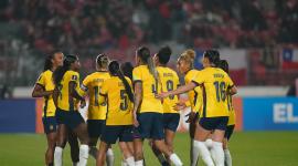 El festejo de un gol de Ecuador ante Chile