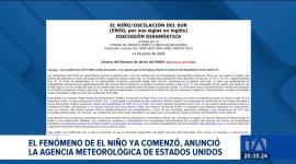 La NOAA estima un 63% de probabilidades de que el evento climático alcance una intensidad excepcional durante los próximos meses. Un reportaje de Johanna Ramos