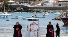 El Papa León XIV durante una ceremonia en Gran Canarias, como parte de su gira a España.