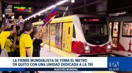La fiebre mundialista llega al sistema de transporte, decorando uno de sus trenes desde este viernes. Un reportaje de Ismenia Solórzano