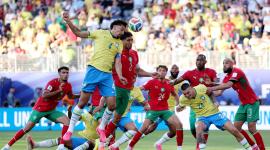 Jugada del primer tiempo entre Brasil y Marruecos