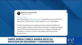 Noboa cumple agenda en territorio norteamericano. El eje central de su visita culminará con una mesa de trabajo junto al asesor de Seguridad Nacional. Un reportaje de Brigette Mancheno