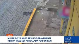 Un accidente causa indignación en el sector de San Juan. Un taxi perdió el control y arrolló a una persona en la vereda. El conductor huyó del lugar. Un reportaje de Gustavo Jaramillo