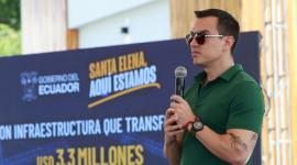 El presidente Daniel Noboa en un evento en Santa Elena