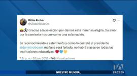 Gilda Alcívar confirmó que la medida responde al decreto del presidente Daniel Noboa en reconocimiento a la victoria de la Selección.
