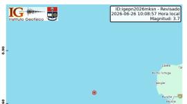 El epicentro del sismo fue el mar en la costa de Esmeraldas.