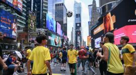 Times Square, la fan zone improvisada